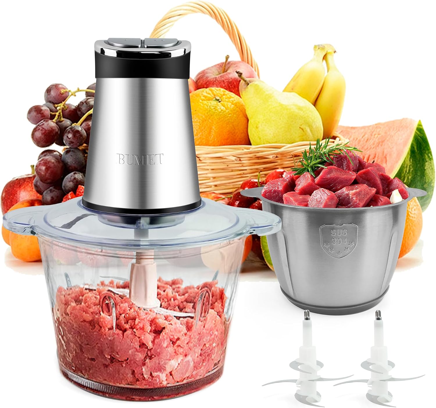 Veggie Chopper Cup - 800W 2-12 Cup Food Chopper with