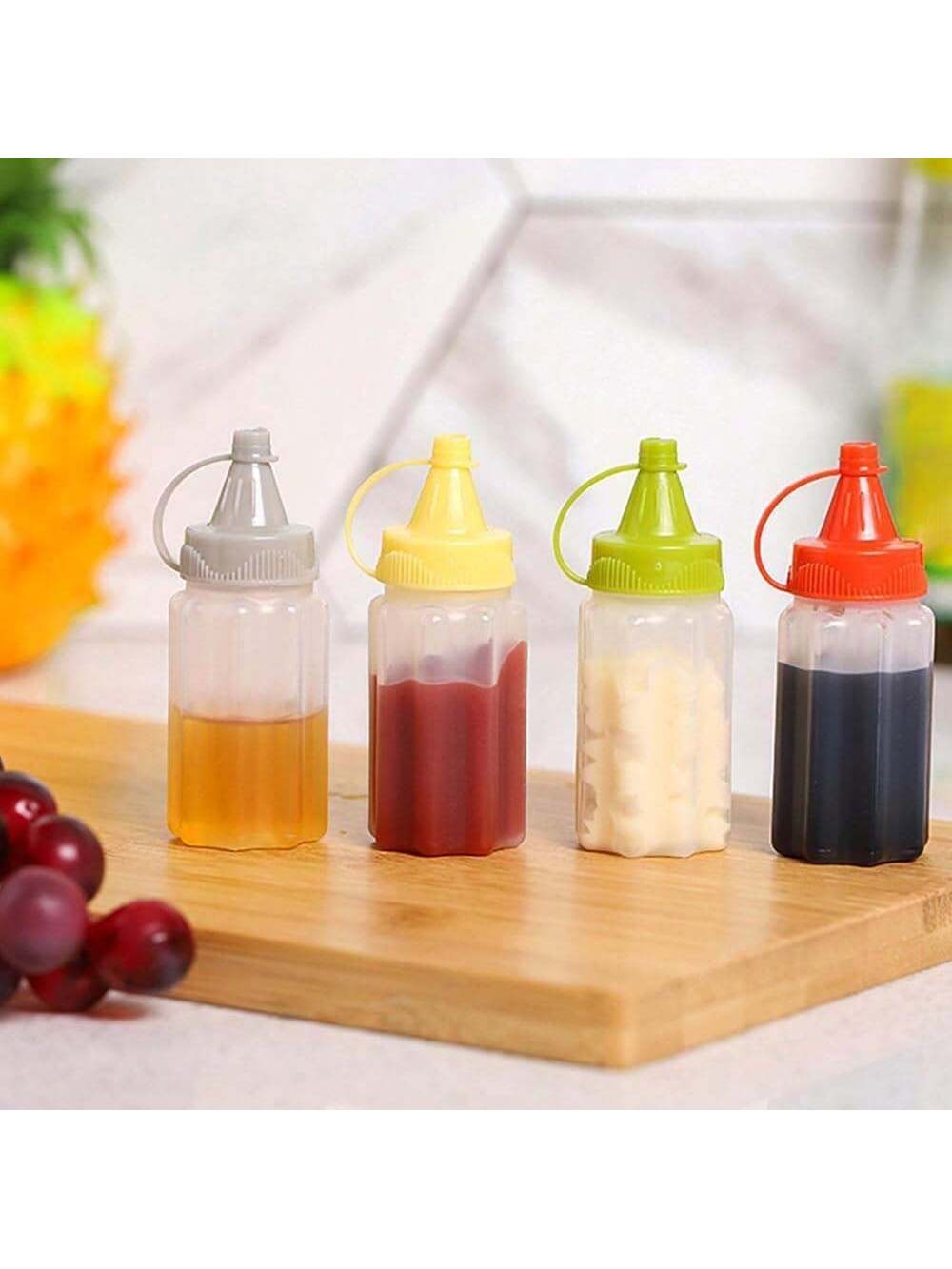 2/4/6Pcs Portable PP Sauce Squ - Herb Keeper Bottle ulasan dan harga