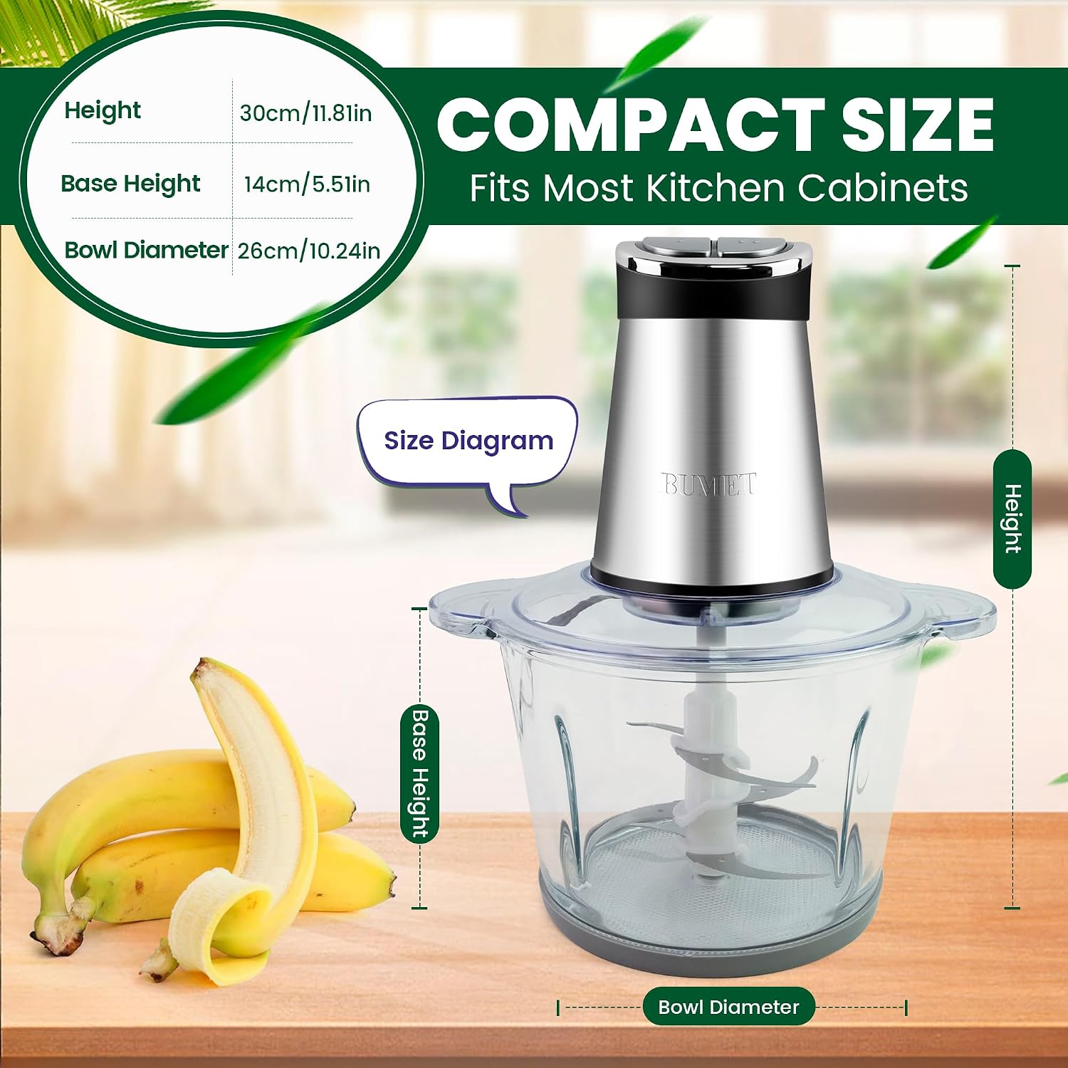 800W 2-12 Cup Food Chopper wit - Veggie Chopper Cup ulasan dan harga