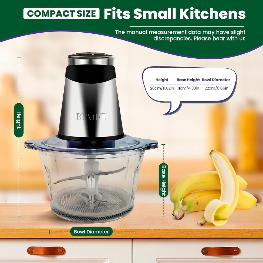 500W Meat Grinder 2x8-Cup Bowl - Veggie Chopper Cup ulasan dan harga