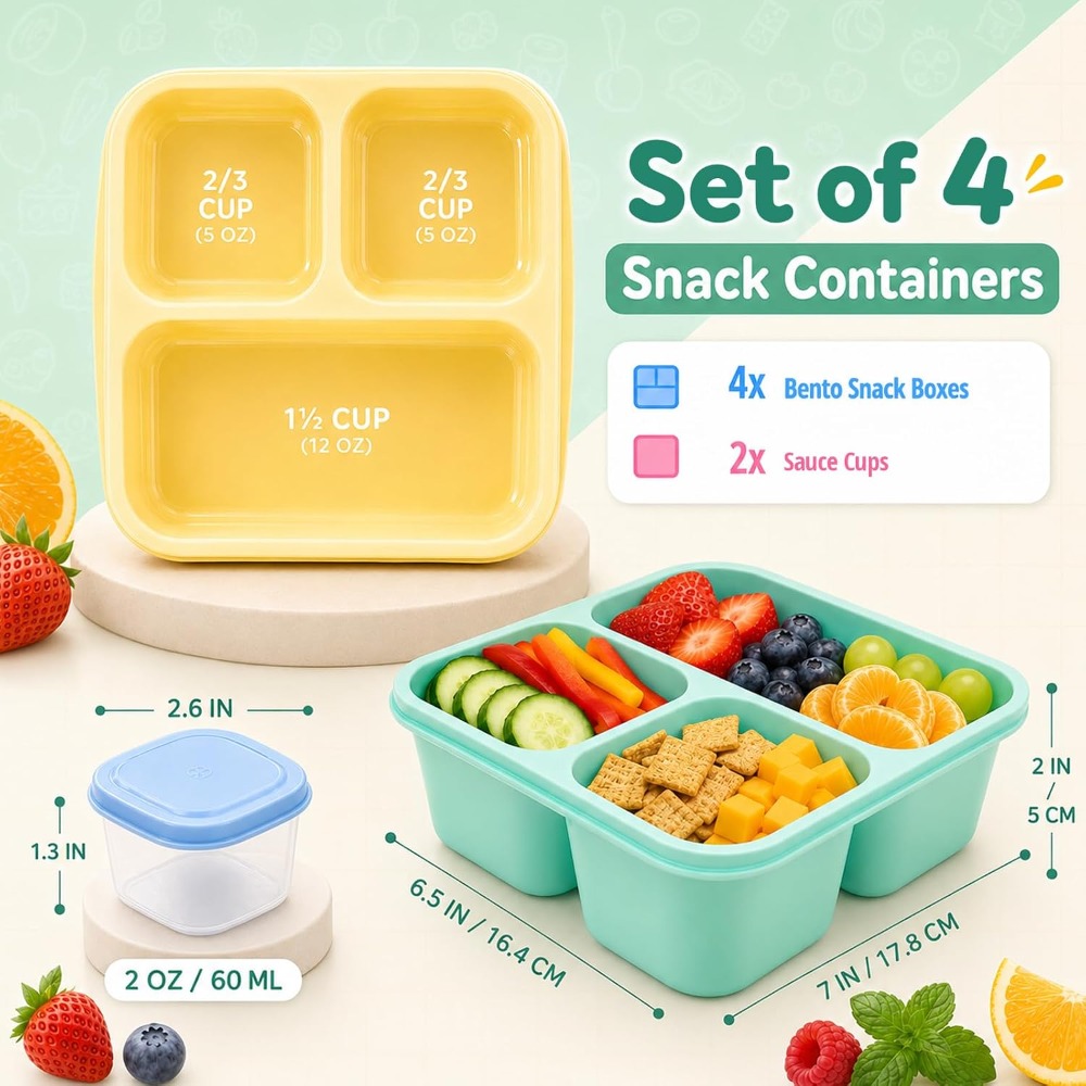 3 Compartment Bento Box Snack  - Meal Prep Healthy ulasan dan harga