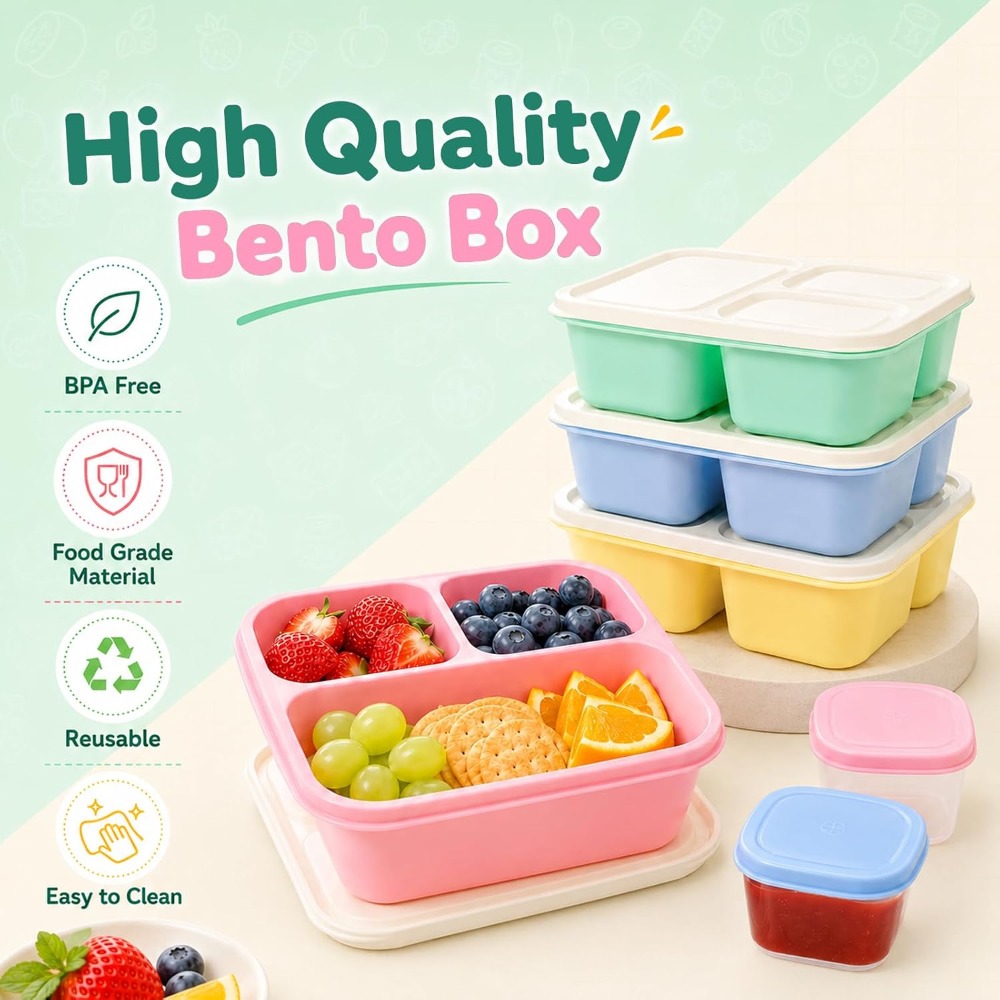 3 Compartment Bento Box Snack  - Meal Prep Healthy ulasan dan harga
