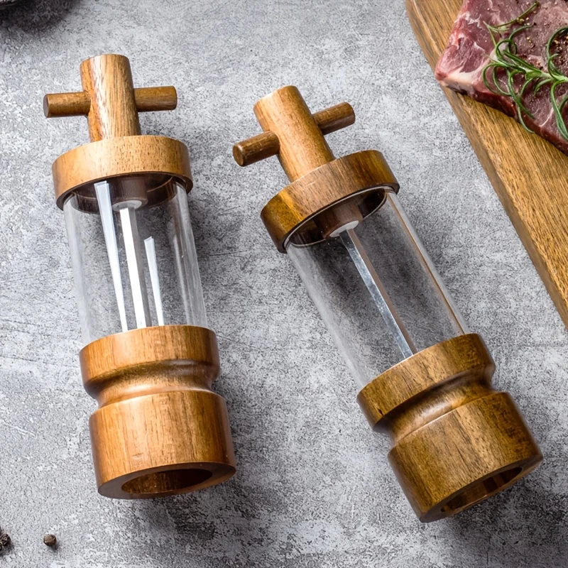 Acacia Wood Manual Black Peppe - Herb Keeper Bottle ulasan dan harga
